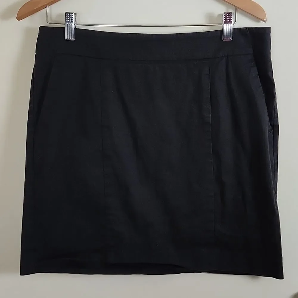 Ann Taylor Black Madison Skirt, Unlined Above The Knee Skirt, Women's Size 10